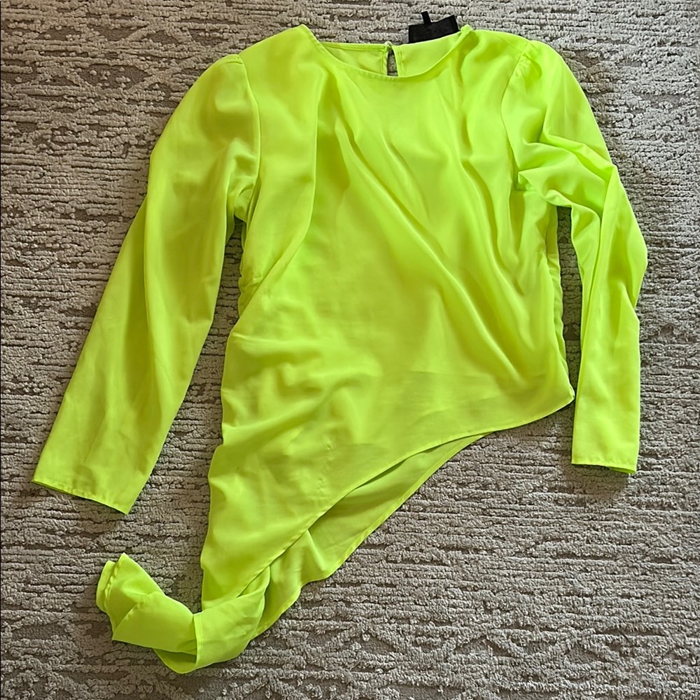 Neon Yellow Asymmetrical Women's Top
